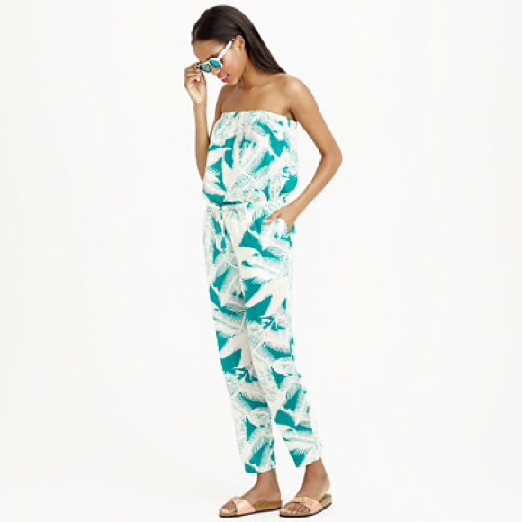 J. Crew Pants - J. Crew Palm Print Jumpsuit